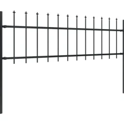 Maison Exclusive - Clôture de jardin avec dessus en forme de lance en acier 714,5 x 60 cm noir Outlet