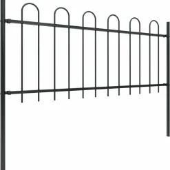 Maison Exclusive - Clôture de jardin avec arceau en acier 1070 x 80 cm noir Online