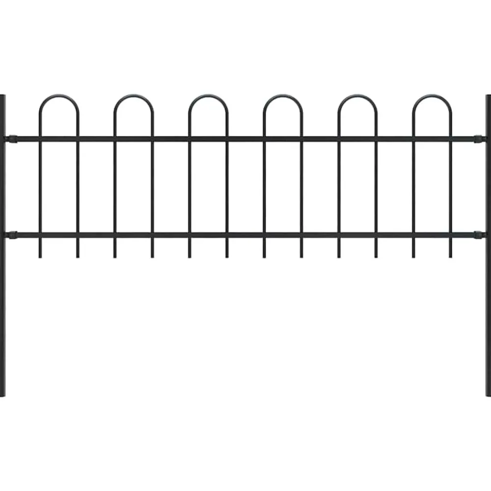 Maison Exclusive - Clôture de jardin avec dessus en cerceau acier 1,8 m noir Discount