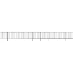Maison Exclusive - Clôture de jardin avec dessus en forme de lance en acier 1603,5 x 150 cm noir