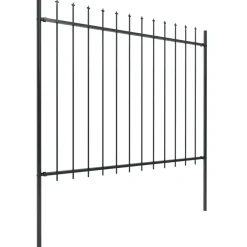 Maison Exclusive - Clôture de jardin avec dessus en forme de lance en acier 1603,5 x 150 cm noir