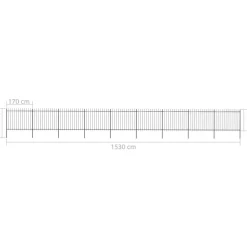 Maison Exclusive - Clôture de jardin avec dessus en forme de lance en acier 1603,5 x 150 cm noir
