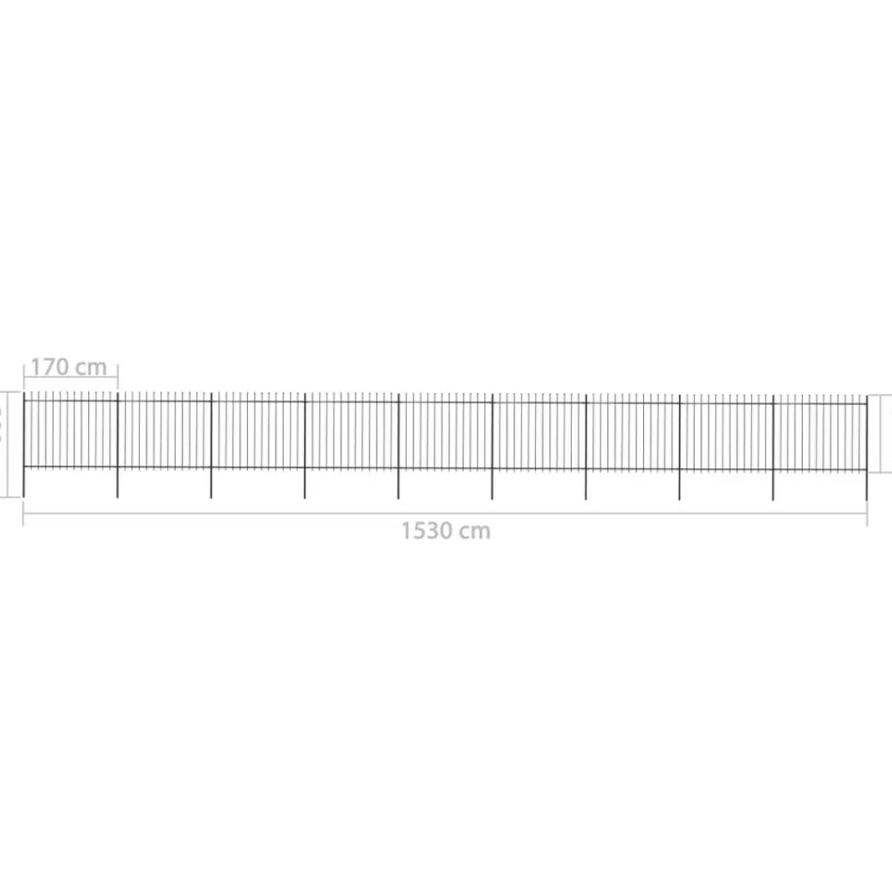 Maison Exclusive - Clôture de jardin avec dessus en forme de lance en acier 1603,5 x 150 cm noir