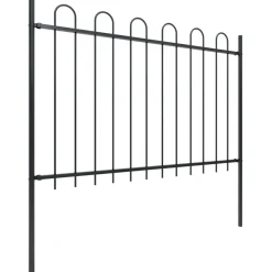Maison Exclusive Brise-Vues, Bordures Et Dallages | - Clôture de jardin avec arceau en acier 1603,5 x 120 cm noir