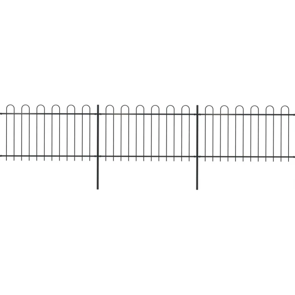 Maison Exclusive - Clôture de jardin avec arceau en acier 537 x 100 cm noir Outlet