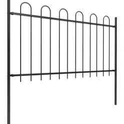 Maison Exclusive - Clôture de jardin avec arceau en acier 537 x 100 cm noir Outlet