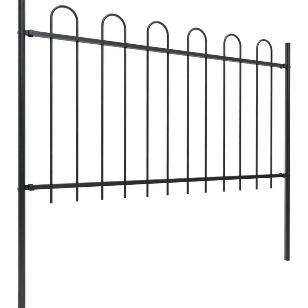 Maison Exclusive - Clôture de jardin avec arceau en acier 537 x 100 cm noir Outlet
