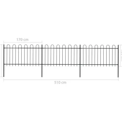 Maison Exclusive - Clôture de jardin avec arceau en acier 537 x 100 cm noir Outlet
