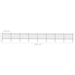 Maison Exclusive - Clôture de jardin avec arceau en acier 1426 x 120 cm noir Best