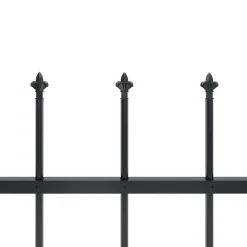Maison Exclusive Brise-Vues, Bordures Et Dallages | - Clôture de jardin avec dessus en forme de lance en acier 892,5 x 80 cm noir