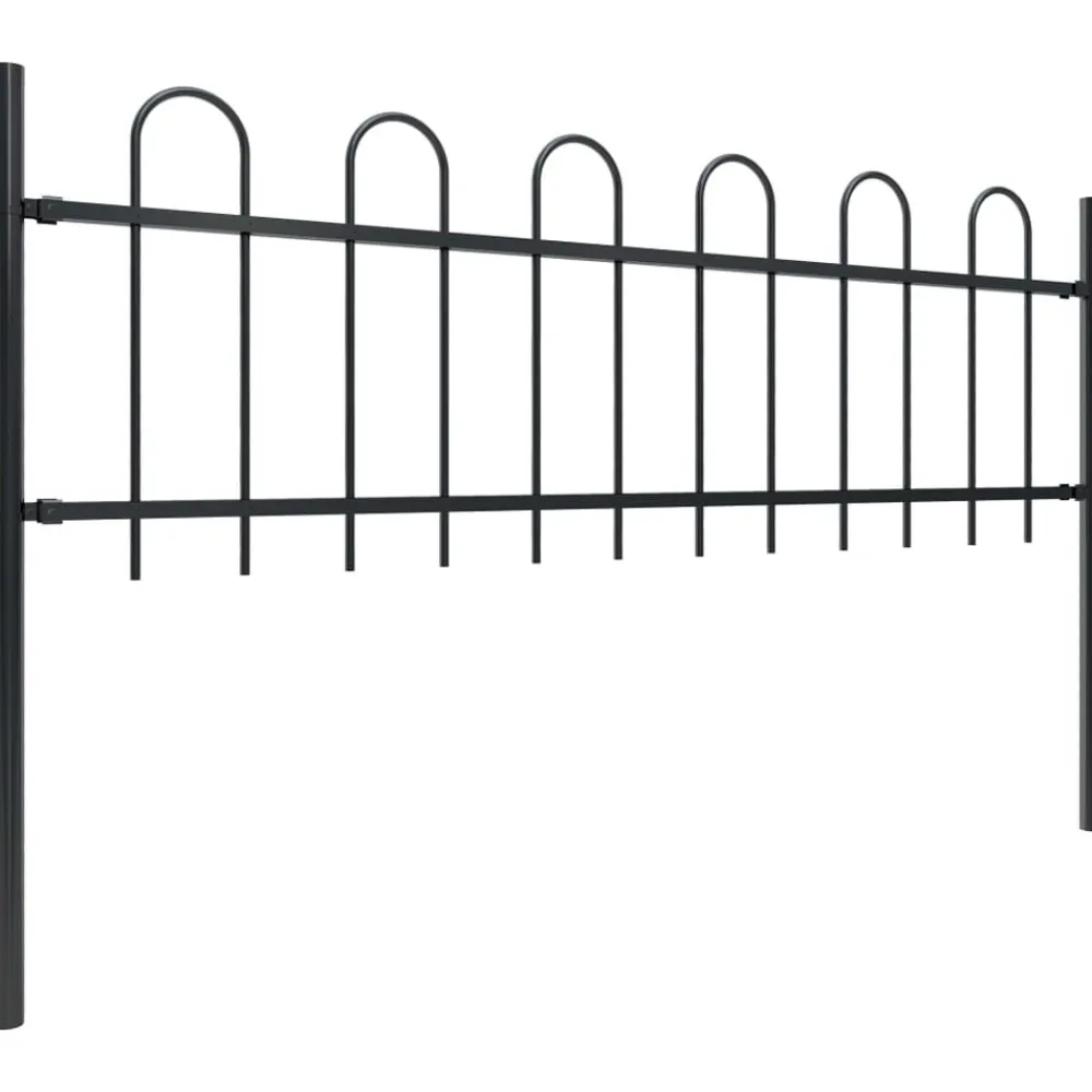 Maison Exclusive - Clôture de jardin avec arceau en acier 1426 x 60 cm noir