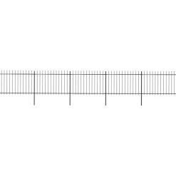 Maison Exclusive Brise-Vues, Bordures Et Dallages | - Clôture de jardin avec dessus en forme de lance en acier 892,5 x 120 cm noir