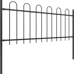 Maison Exclusive Brise-Vues, Bordures Et Dallages | - Clôture de jardin avec arceau en acier 1603,5x80 cm noir