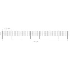 Maison Exclusive - Clôture de jardin avec dessus en forme de lance en acier 1248 x 100 cm noir Discount