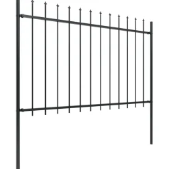 Maison Exclusive - Clôture de jardin avec dessus en lance acier 3,4x1,2 m noir Discount