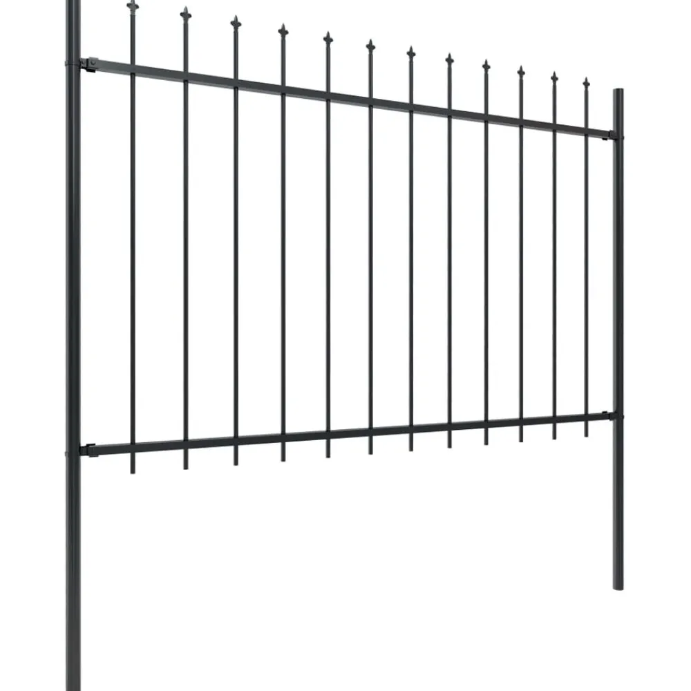 Maison Exclusive - Clôture de jardin avec dessus en lance acier 3,4x1,2 m noir Discount