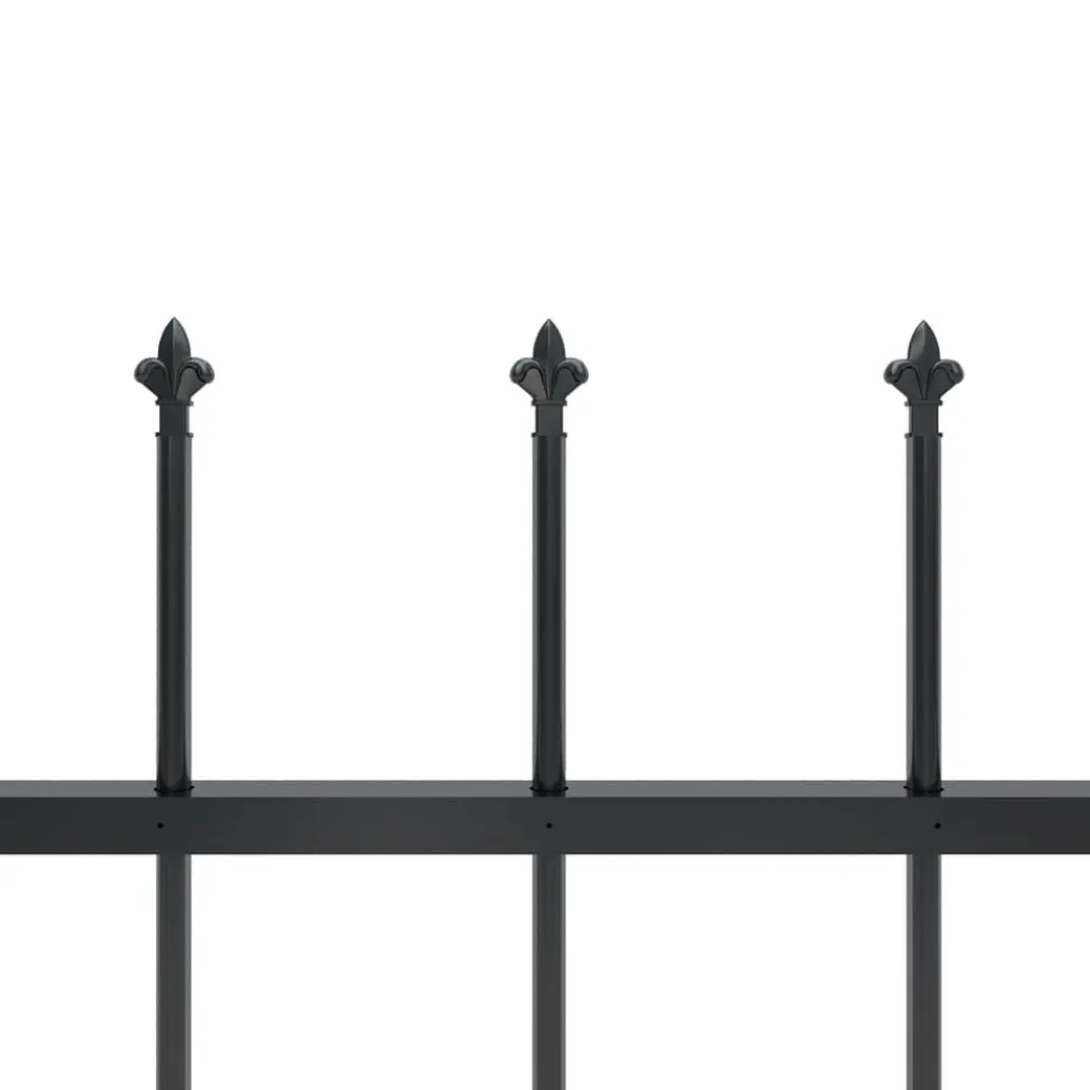 Maison Exclusive - Clôture de jardin avec dessus en lance acier 3,4x1,2 m noir Discount