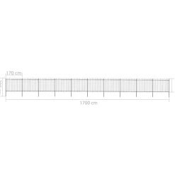 Maison Exclusive - Clôture de jardin avec dessus en forme de lance en acier 1781,5 x 150 cm noir Outlet