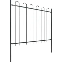 Maison Exclusive - Clôture de jardin avec dessus en cerceau acier 5,1 x 1,5 m noir Hot