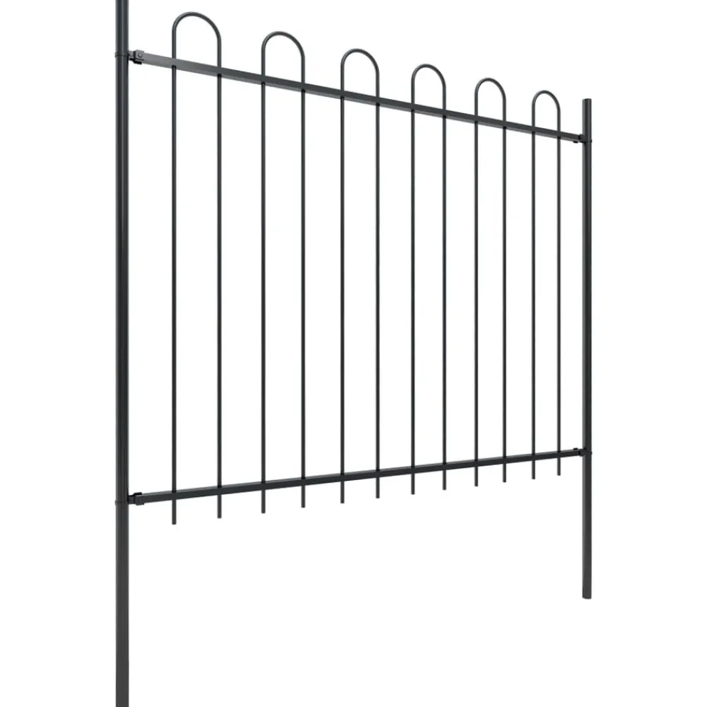 Maison Exclusive - Clôture de jardin avec dessus en cerceau acier 5,1 x 1,5 m noir Hot