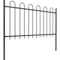 Maison Exclusive Brise-Vues, Bordures Et Dallages | - Clôture de jardin avec arceau en acier 1070 x 100 cm noir
