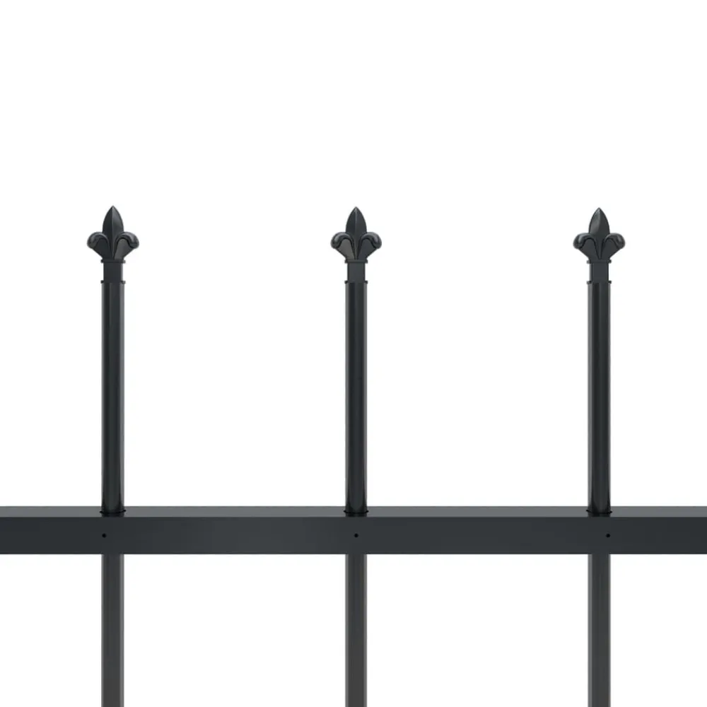 Maison Exclusive - Clôture de jardin avec dessus en forme de lance en acier 892,5 x 60 cm noir Outlet