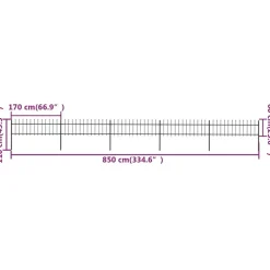 Maison Exclusive - Clôture de jardin avec dessus en forme de lance en acier 892,5 x 60 cm noir Outlet