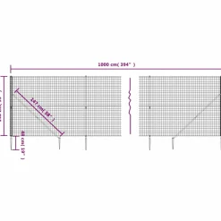Maison Exclusive Brise-Vues, Bordures Et Dallages | - Clôture en treillis métallique et piquet d'ancrage vert 1,4x10m