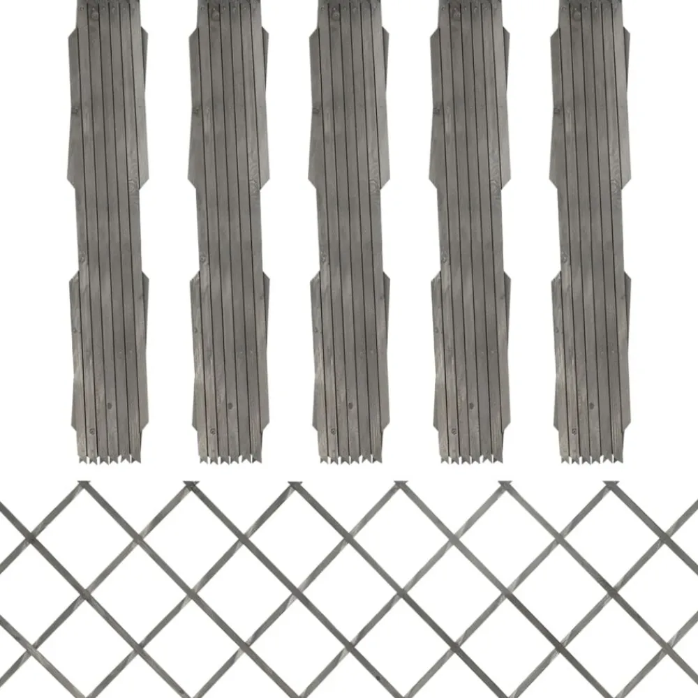 Maison Exclusive Brise-Vues, Bordures Et Dallages | - Clôture à treillis 5 pcs gris bois de sapin massif 180x60 cm