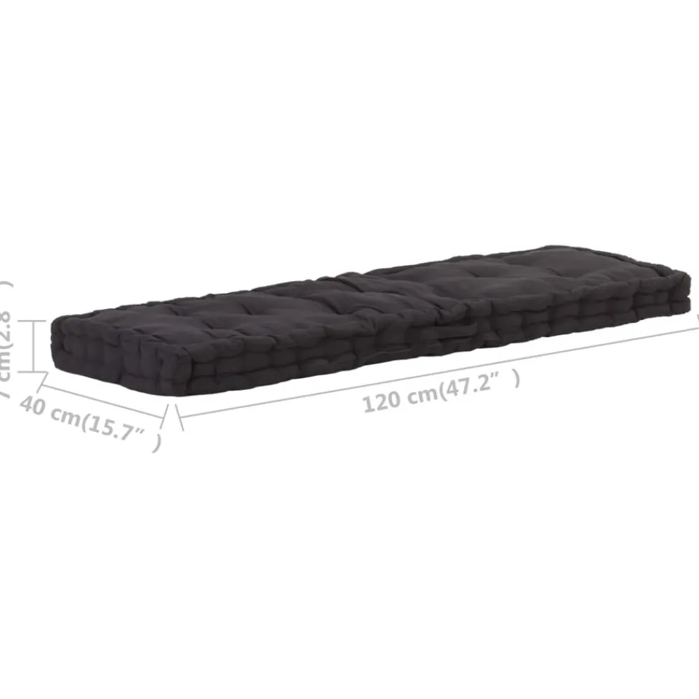 Maison Exclusive - Coussin de plancher de palette coton 120x40x7 cm noir Hot
