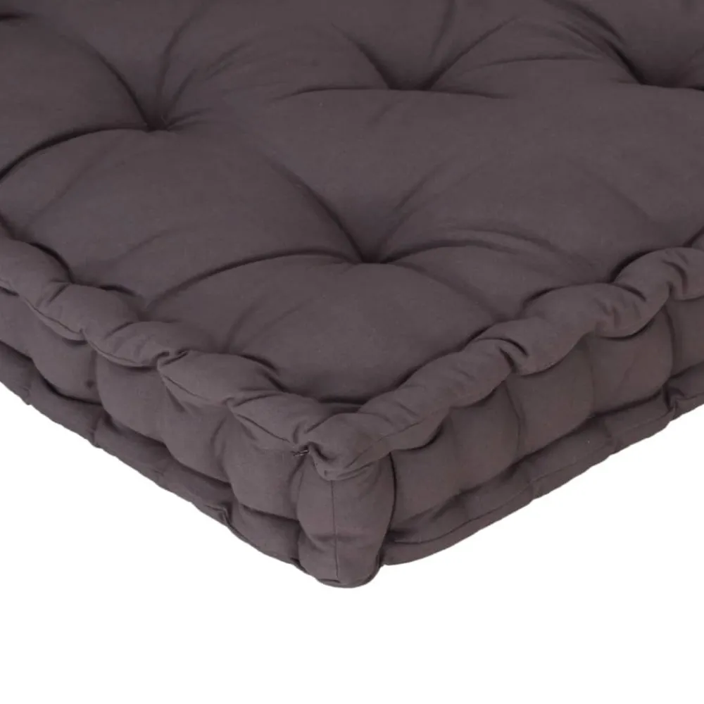 Maison Exclusive Coussins Extérieurs Et Accessoires | - Coussin de plancher de palette coton 120x40x7 cm anthracite