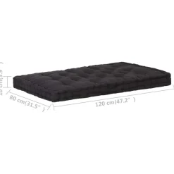 Maison Exclusive - Coussin de plancher de palette coton 120x80x10 cm noir Outlet