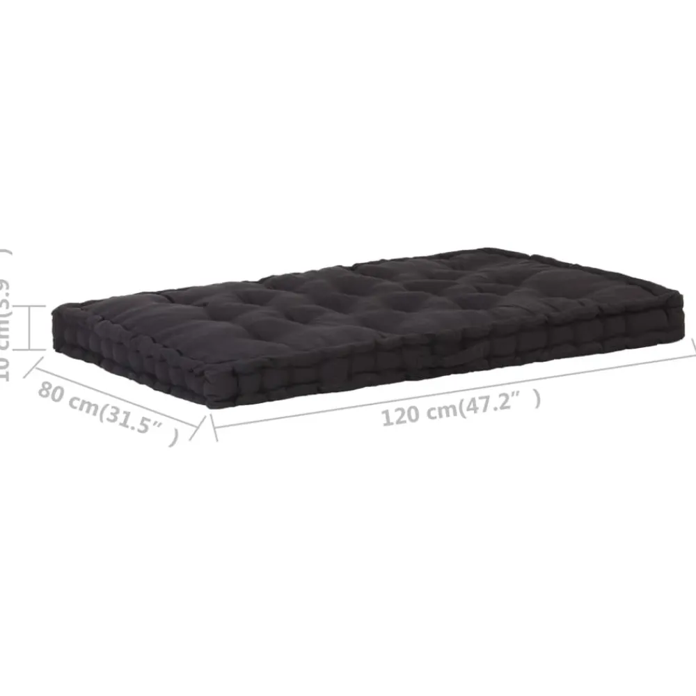 Maison Exclusive - Coussin de plancher de palette coton 120x80x10 cm noir Outlet