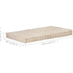 Maison Exclusive - Coussin de plancher de palette coton 120x80x10 cm beige New