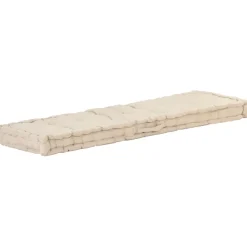 Maison Exclusive Coussins Extérieurs Et Accessoires | - Coussin de plancher de palette coton 120x40x7 cm beige