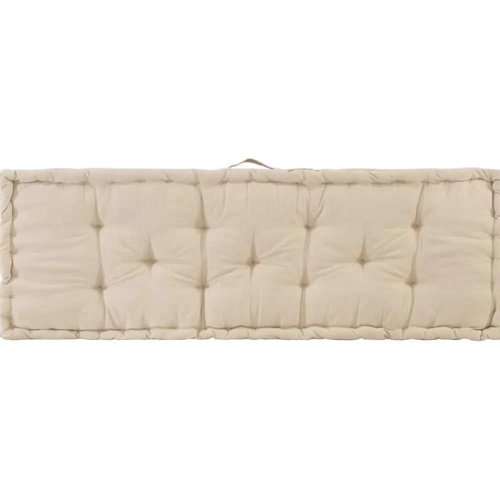 Maison Exclusive Coussins Extérieurs Et Accessoires | - Coussin de plancher de palette coton 120x40x7 cm beige