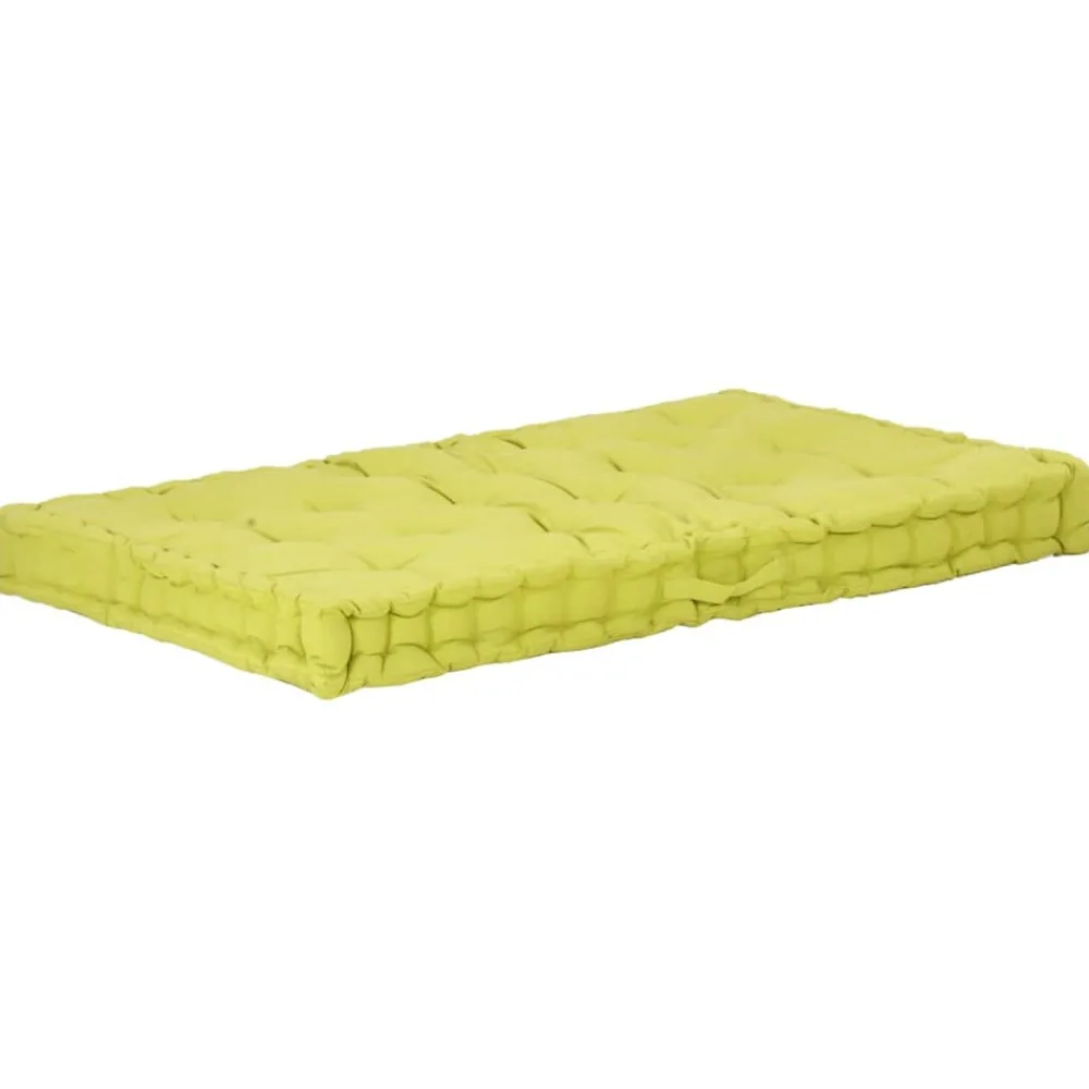 Maison Exclusive Coussins Extérieurs Et Accessoires | - Coussin de plancher de palette coton 120x80x10 cm vert