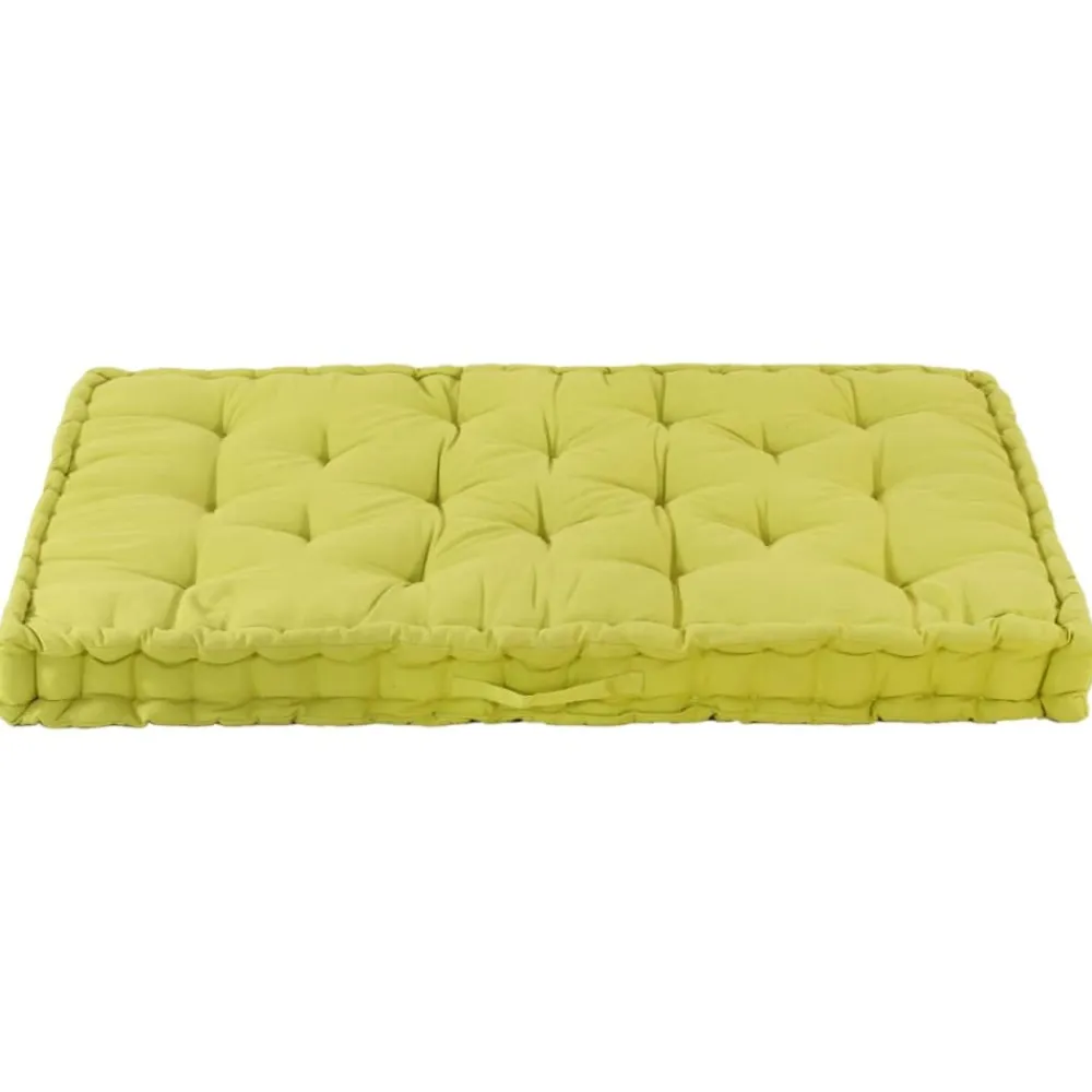 Maison Exclusive Coussins Extérieurs Et Accessoires | - Coussin de plancher de palette coton 120x80x10 cm vert