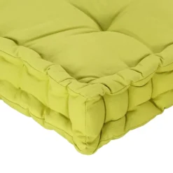 Maison Exclusive Coussins Extérieurs Et Accessoires | - Coussin de plancher de palette coton 120x80x10 cm vert