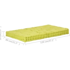 Maison Exclusive Coussins Extérieurs Et Accessoires | - Coussin de plancher de palette coton 120x80x10 cm vert