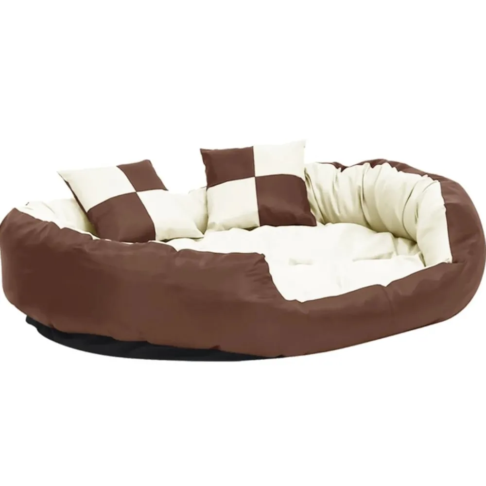 Maison Exclusive - Coussin réversible lavable de chien marron et crème 110x80x23cm Discount
