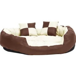 Maison Exclusive - Coussin réversible lavable de chien marron et crème 110x80x23cm Discount