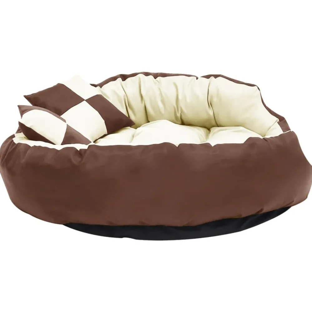 Maison Exclusive - Coussin réversible lavable de chien marron et crème 110x80x23cm Discount