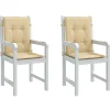 Maison Exclusive - Coussins de chaise à dossier bas lot de 2 beige mélangé tissu Online