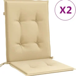 Maison Exclusive - Coussins de chaise à dossier bas lot de 2 beige mélangé tissu Online