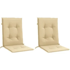 Maison Exclusive - Coussins de chaise à dossier bas lot de 2 beige mélangé tissu Online