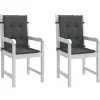 Maison Exclusive - Coussins de chaise à dossier bas lot de 2 anthracite mélangé Clearance