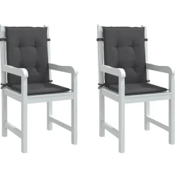 Maison Exclusive - Coussins de chaise à dossier bas lot de 2 anthracite mélangé Clearance