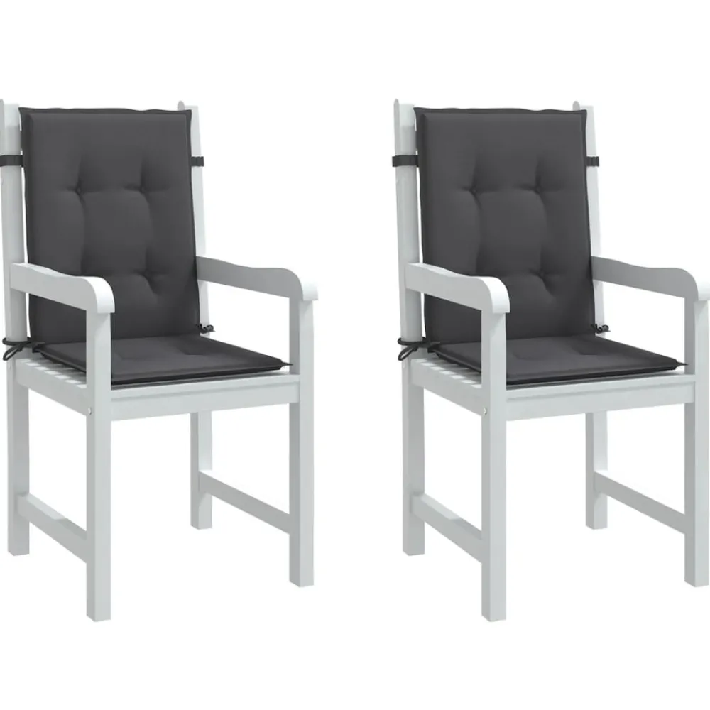 Maison Exclusive - Coussins de chaise à dossier bas lot de 2 anthracite mélangé Clearance