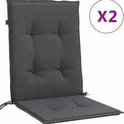 Maison Exclusive - Coussins de chaise à dossier bas lot de 2 anthracite mélangé Clearance